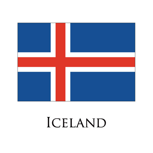 Iceland flag logo iron on paper